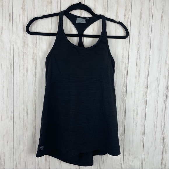 Athleta black reach restore open back strappy tank Small - Picture 3 of 8